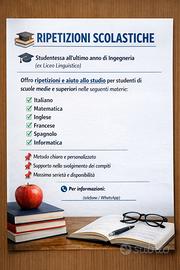 Ripetizioni online inglese, informatica, matema