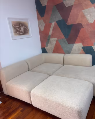 divano modulare ampio  color panna marca sklum