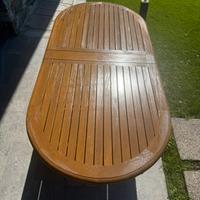 Tavolo +6 sedie da giardino in legno di teak