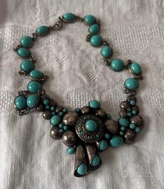 Collana in argento e turchese
