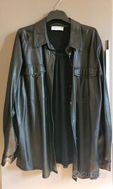 Camicia Fiorella Rubino in ecopelle nera