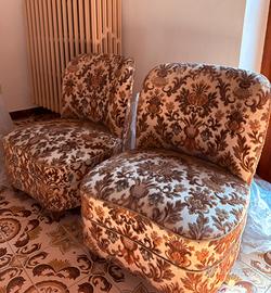 Poltrone Vintage in Tessuto Damascato