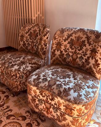 Poltrone Vintage in Tessuto Damascato