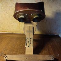 Stereo-grafoscopio vintage originale in legno