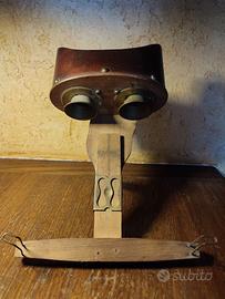 Stereo-grafoscopio vintage originale in legno