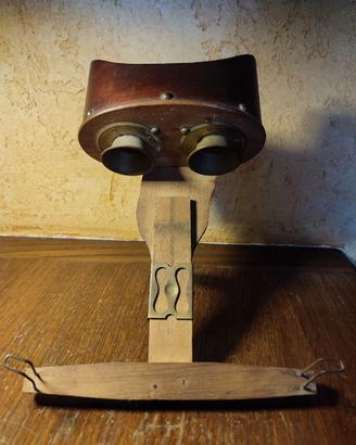 Stereo-grafoscopio vintage originale in legno