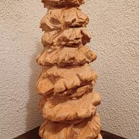 Scultura artigianale soprammobile legno massello