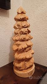 Scultura artigianale soprammobile legno massello