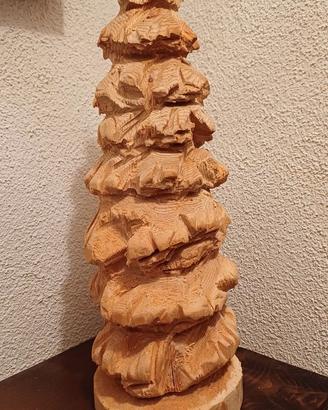 Scultura artigianale soprammobile legno massello