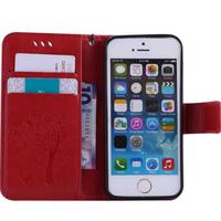 Custodia iPhone 5/5s Rosso - fantasia Albero e far