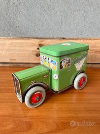 Scatola Vintage camioncino in latta Silver Crane