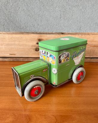 Scatola Vintage camioncino in latta Silver Crane