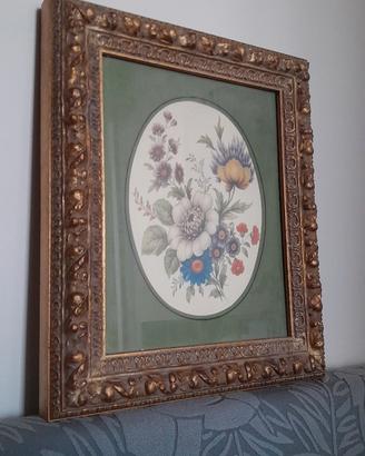 Quadro vintage anni '70 con cornice dorata