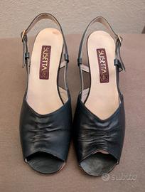 Sandali Susetta Blu Cuoio Made in italy