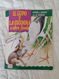 Libro bambini vintage Il lupo e la cicogna