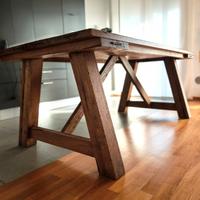 Tavolo da pranzo in rovere massello 200×100 cm