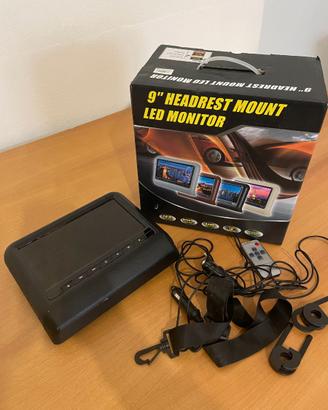 Coppia Monitor Auto 9" LED DVD USB - Set 2 Schermi