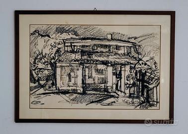 Dipinto a carboncino d'artista - A. Giunchi