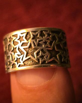 Anello a fascia a Stelle 925 regolabile