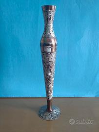 Vaso floreale turco vintage in rame inciso Curcan