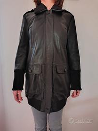 giubbotto pelle Trussardi jeans 