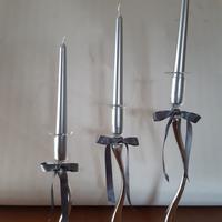 Candelabri (3)Murano Onda con anma argentata NUOVI