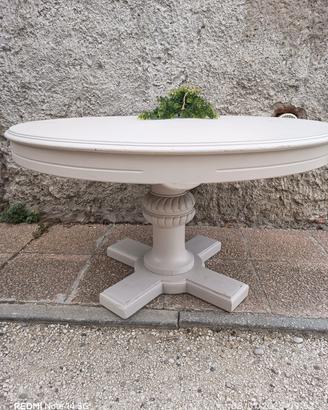 tavolo rotondo bianco shabby