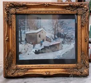 dipinto olio " Nevicata "