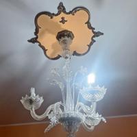 lampadario in vetro di Murano primi '900.