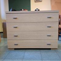 Cassettiera 4 cassetti in legno chiaro 