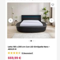 Letto in similpelle nero