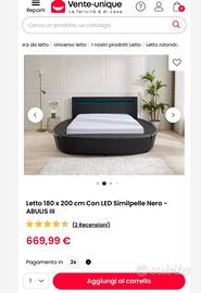 Letto in similpelle nero