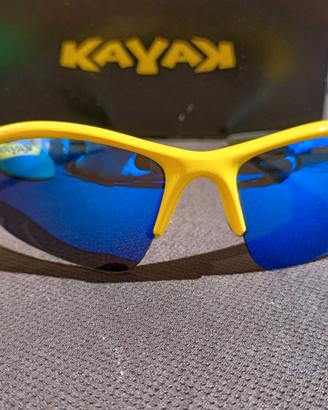 occhiali da ciclismo kayak gialli