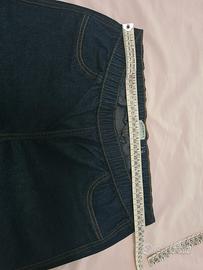 jeans leggins donna lungo blu
