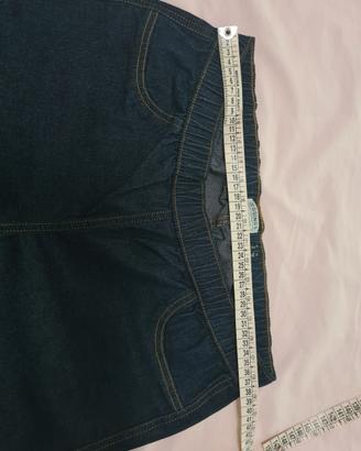 jeans leggins donna lungo blu