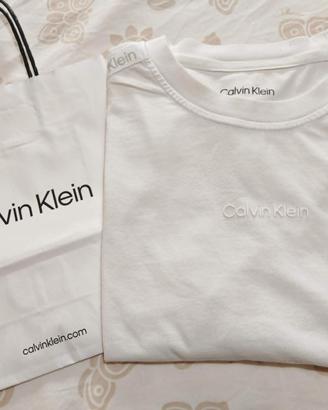 calvin klein/ t shirt bianca/ tg S