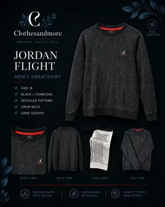 Felpa Jordan uomo M nera girocollo