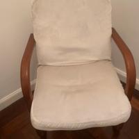 Poltrona velluto beige bianco