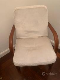 Poltrona velluto beige bianco