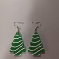 Coppia di orecchini ad albero di Natale verde