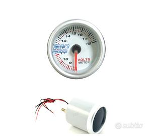 OROLOGIO VOLTMETRO SFONDO BIANCO ILLUMINATO