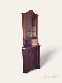 Vetrinetta Angolare Vintage in Legno Massello