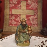 Statuina presepe vintage Re Magi Gaspare incenso d
