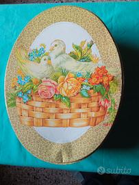 Scatola latta pasquale 32 x 24 x 12,3 Vintage