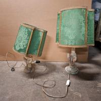 Coppia di lampade da tavolo vintage in alabastro 
