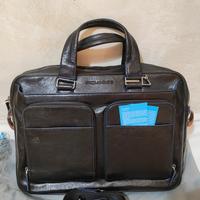 borsa da lavoro Piquadro blu in pelle 