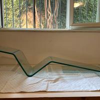 Mensola in cristallo/vetro con staffe