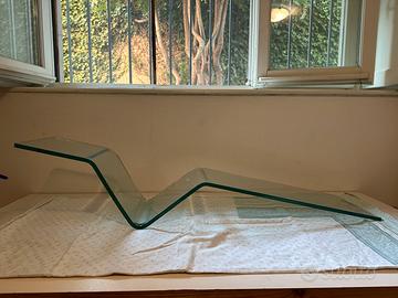 Mensola in cristallo/vetro con staffe