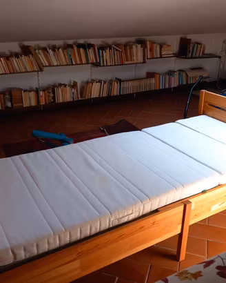 Letto allungabile pino massello, rete e materasso 