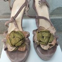 Sandali con plateau color tortora n.38